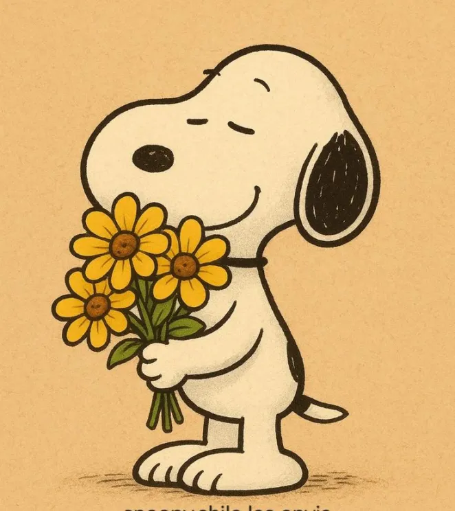 Snoopy con flores